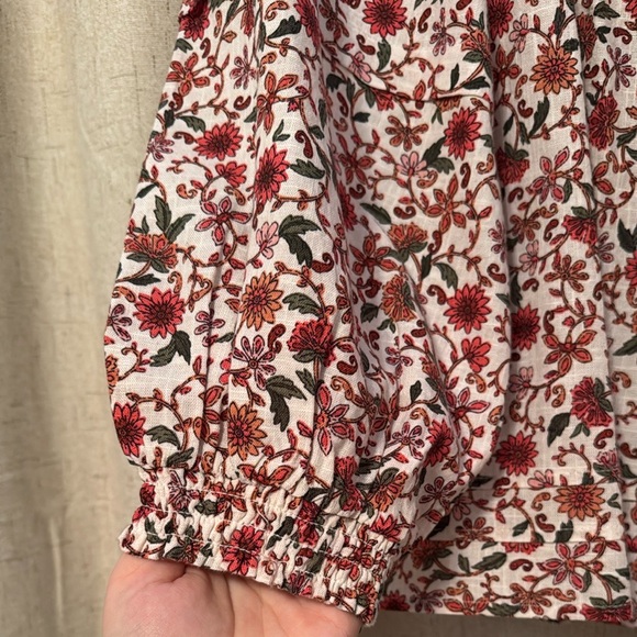 OLD NAVY Women's Floral Top - Red and White - Picture 8 of 14